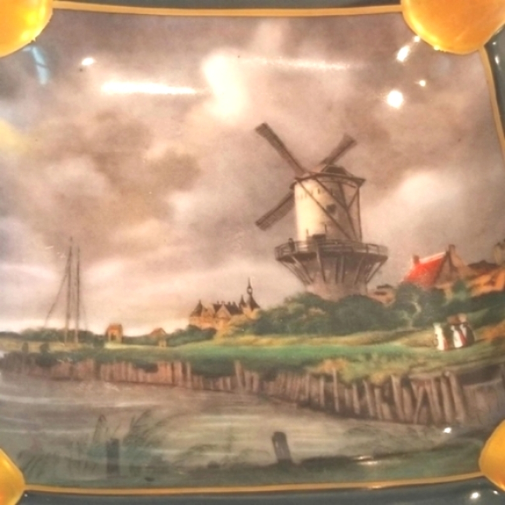 Porzellan W. Germany Antique Windmill Ashtray Vintage Estate Piece 1940's